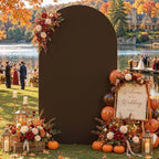 7.2FT Wedding Arch Backdrop Cover, Brown Arch Covers Stretchy Backdrop, Double-Sided Arch Backdrop Stand Cover, alternate