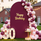 7.2FT Wedding Arch Backdrop Cover, Burgundy Arch Covers Stretchy Backdrop, Double-Sided Arch Backdrop Stand, alternate view 3