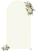 7.2FT Wedding Arch Backdrop Cover, Ivory Arch Covers Stretchy Backdrop, Double-Sided Arch Backdrop Stand Cover