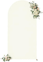 7.2FT Wedding Arch Backdrop Cover, Ivory Arch Covers Stretchy Backdrop, Double-Sided Arch Backdrop Stand Cover