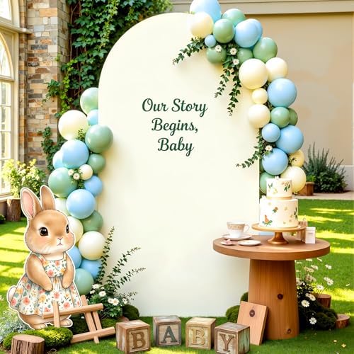 7.2FT Wedding Arch Backdrop Cover, Ivory Arch Covers Stretchy Backdrop, Double-Sided Arch Backdrop Stand Cover, alternate