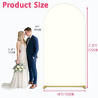 7.2FT Wedding Arch Backdrop Cover, Ivory Spandex Arch Stand Cover, alternate view 2