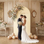 7.2FT Wedding Arch Backdrop Cover, Ivory Spandex Arch Stand Cover, alternate view 5