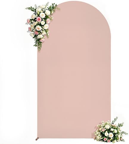 7.2FT Wedding Arch Backdrop Cover, Nude Arch Covers Stretchy Backdrop, Double-Sided Arch Backdrop Stand Cover