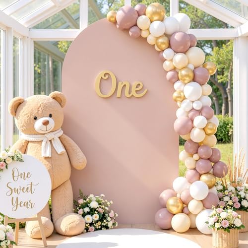 7.2FT Wedding Arch Backdrop Cover, Nude Arch Covers Stretchy Backdrop, Double-Sided Arch Backdrop Stand Cover, alternate view