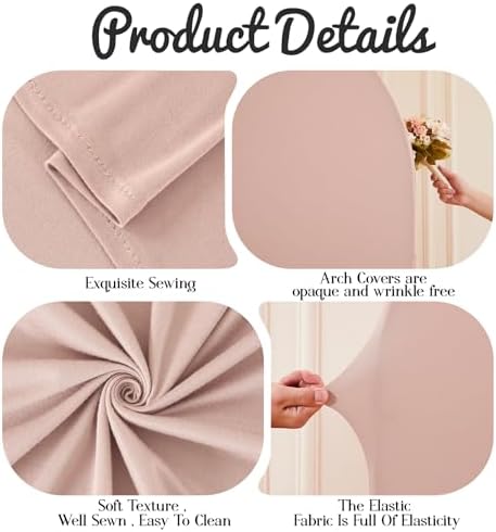 7.2FT Wedding Arch Backdrop Cover, Nude Arch Covers Stretchy Backdrop, Double-Sided Arch Backdrop Stand Cover, alternate view