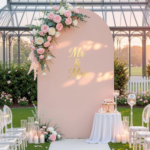 7.2FT Wedding Arch Backdrop Cover, Nude Arch Covers Stretchy Backdrop, Double-Sided Arch Backdrop Stand Cover, alternate view