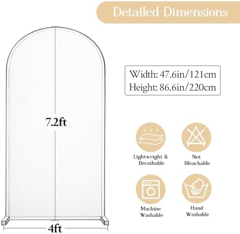 7.2FT Wedding Arch Backdrop Cover, Pink Arch Covers Stretchy Backdrop, Double-Sided Arch Backdrop Stand Cover, alternate view