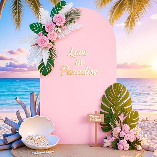 7.2FT Wedding Arch Backdrop Cover, Pink Arch Covers Stretchy Backdrop, Double-Sided Arch Backdrop Stand Cover, alternate view
