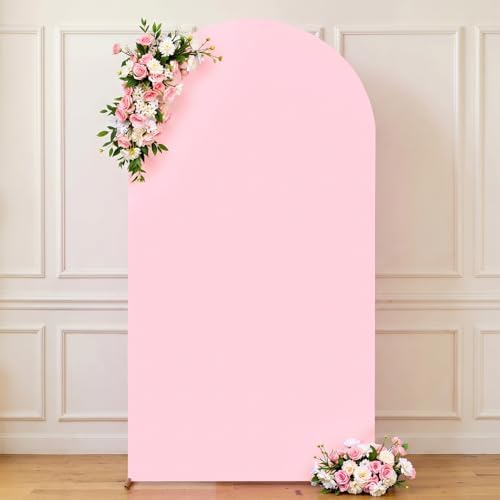 7.2FT Wedding Arch Backdrop Cover, Pink Arch Covers Stretchy Backdrop, Double-Sided Arch Backdrop Stand Cover, alternate view