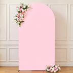 7.2FT Wedding Arch Backdrop Cover, Pink Arch Covers Stretchy Backdrop, Double-Sided Arch Backdrop Stand Cover, alternate view