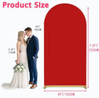 7.2FT Wedding Arch Backdrop Cover, Red Spandex Arch Stand Cover, alternate view 3