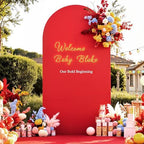7.2FT Wedding Arch Backdrop Cover, Stretchy Arch Covers Round Top Chiara Backdrop Cover for Wedding Birthday, alternate view