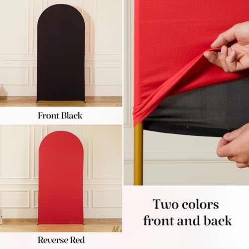 7.2FT Wedding Arch Backdrop Cover, Stretchy Arch Covers Round Top Chiara Backdrop Cover for Wedding Birthday, alternate view