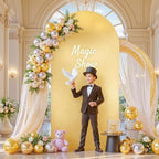 7.2FT Wedding Arch Backdrop Cover, Stretchy Arch Covers Round Top Chiara Backdrop Cover for Wedding Birthday, alternate view