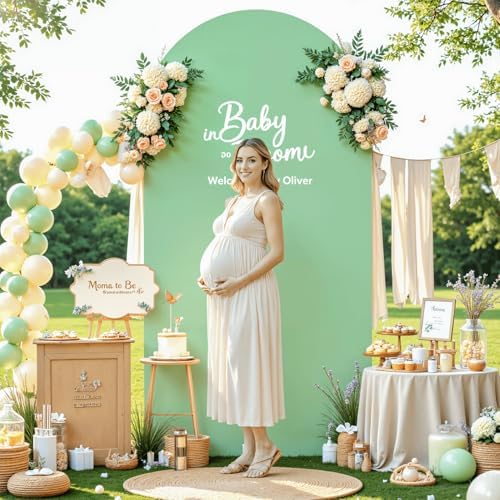 7.2FT Wedding Arch Backdrop Cover, Stretchy Arch Covers Round Top Chiara Backdrop Cover for Boho Wedding, alternate view 3