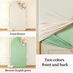 7.2FT Wedding Arch Backdrop Cover, Stretchy Arch Covers Round Top Chiara Backdrop Cover for Boho Wedding, alternate view 7
