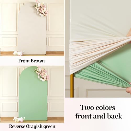 7.2FT Wedding Arch Backdrop Cover, Stretchy Arch Covers Round Top Chiara Backdrop Cover for Boho Wedding, alternate view 7