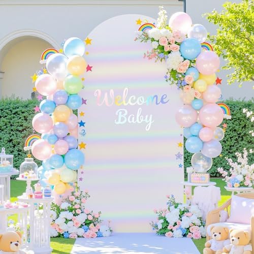 7.2FT Wedding Arch Backdrop Cover, Stretchy Arch Covers Round Top Chiara Backdrop Cover for Wedding Birthday, alternate view