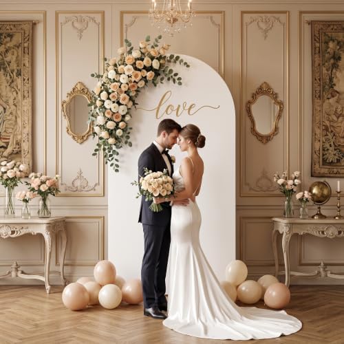 7.2FT Wedding Arch Backdrop Cover, White Spandex Arch Stand Cover, alternate view 5