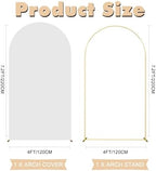 7.2FT Wedding Arch Backdrop Stand and White Arch Cover, White Spandex Fitted Backdrop Cover and Gold Wedding, alternate view