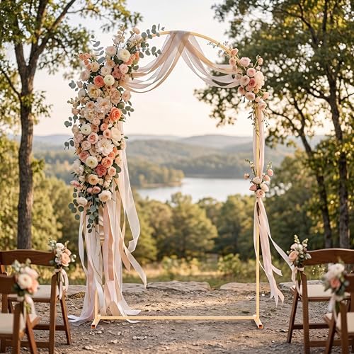 7.2FT Wedding Arch Backdrop Stand, Heavy Duty Metal Arch Frame for Balloons, Flowers & Fabric, Event Decoration, alternate
