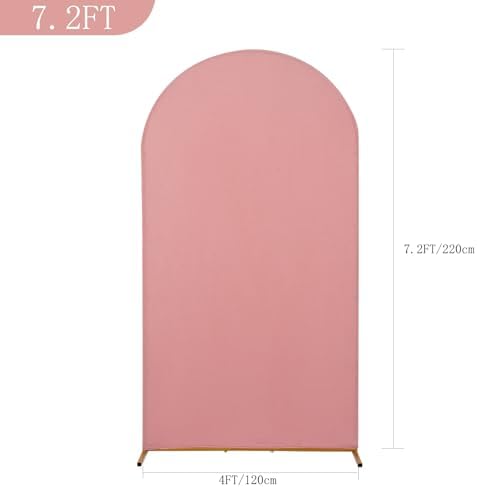 7.2FT Wedding Arch Cover, Dusty Rose Arch Backdrop Cover Stretchy Spandex Backdrop Stand Covers for Birthday, alternate view