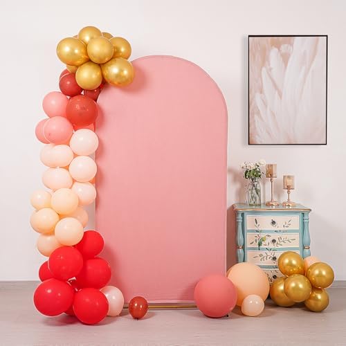 7.2FT Wedding Arch Cover, Dusty Rose Arch Backdrop Cover Stretchy Spandex Backdrop Stand Covers for Birthday, alternate view