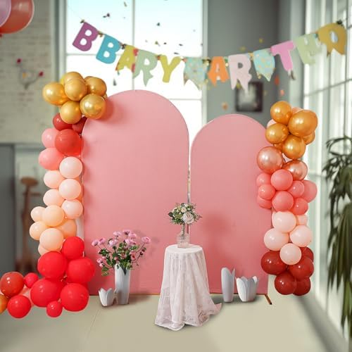 7.2FT Wedding Arch Cover, Dusty Rose Arch Backdrop Cover Stretchy Spandex Backdrop Stand Covers for Birthday, alternate view