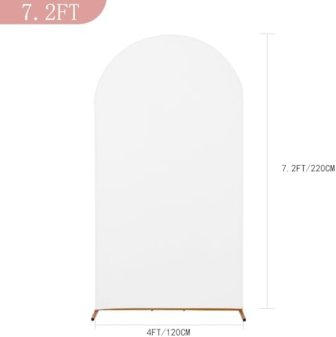 7.2FT Wedding Arch Cover, White Arch Backdrop Cover Stretchy Spandex Backdrop Stand Covers for Birthday Party, alternate view