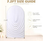 7.2FT White Arch Backdrop Cover Spandex Fitted Chiara Round Top Event Decor, alternate view 5