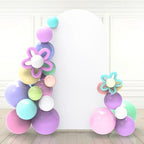 7.2Ft White Blue Wedding Arch Backdrop Cover for Party Deco in 7.2 FT in White
