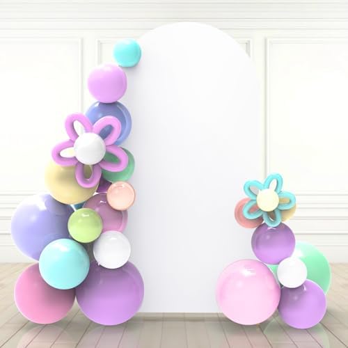7.2Ft White Blue Wedding Arch Backdrop Cover for Party Deco in 7.2 FT in White