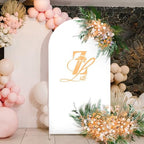 7.2Ft White Blue Wedding Arch Backdrop Cover for Party Deco in 7.2 FT in White, alternate view 4