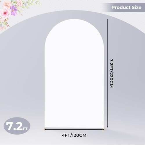 7.2Ft White Blue Wedding Arch Backdrop Cover for Party Deco in 7.2 FT in White, alternate view 5