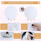 7.2FT White Round Backdrop Cover with Size Adjuster & 4 Metal Clips, Universal Fit for 5ft-7.2ft Circle Stand, alternate view