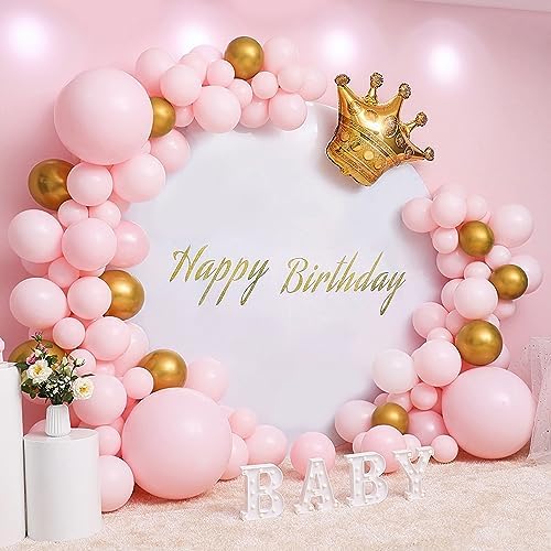 7.2FT White Round Backdrop Cover with Size Adjuster & 4 Metal Clips, Universal Fit for 5ft-7.2ft Circle Stand, alternate view