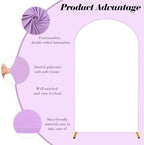 7.2FT White Wedding Arch Backdrop Cover, Stretchy Fabric in 7.2ft x 4ft in White, alternate view 6