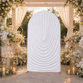 7.2FT White Wedding Arch Cover, Pre-Styled Draped Backdrop for Events