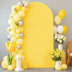 7.2FT Yellow Arch Backdrop Cover - Polyester Fitted Wedding Arch Stand Covers Round Top Chiara Arch Backdrop