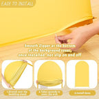 7.2FT Yellow Arch Backdrop Cover - Polyester Fitted Wedding Arch Stand Covers Round Top Chiara Arch Backdrop, alternate view