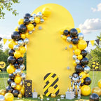 7.2FT Yellow Arch Backdrop Cover - Polyester Fitted Wedding Arch Stand Covers Round Top Chiara Arch Backdrop, alternate view