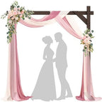 7.48FT Wooden Wedding Arch Frame, Wood Square Arch Backdrop Stand Wedding Arbor for Ceremony and Outdoor Lawn