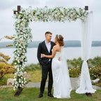 7.48FT Wooden Wedding Arch Frame, Wood Square Arch Backdrop Stand Wedding Arbor for Ceremony and Outdoor Lawn, alternate view