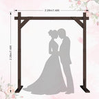 7.48FT Wooden Wedding Arch Frame, Wood Square Arch Backdrop Stand Wedding Arbor for Ceremony and Outdoor Lawn, alternate view