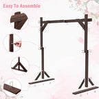 7.48FT Wooden Wedding Arch Frame, Wood Square Arch Backdrop Stand Wedding Arbor for Ceremony and Outdoor Lawn, alternate view
