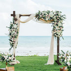 7.48FT Wooden Wedding Arch Frame, Wood Square Arch Backdrop Stand Wedding Arbor for Ceremony and Outdoor Lawn, alternate view