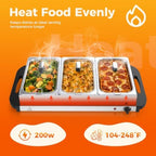 7.5 Qt Buffet Server, Electric Food Warmer with Lids, Silver in Silver, alternate view 4