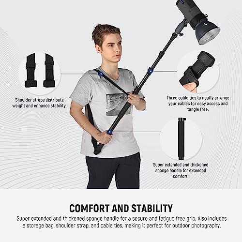 7.5ft/230cm Boom Pole Stand, Portable Telescopic Aluminum, MS-230C, alternate view 4