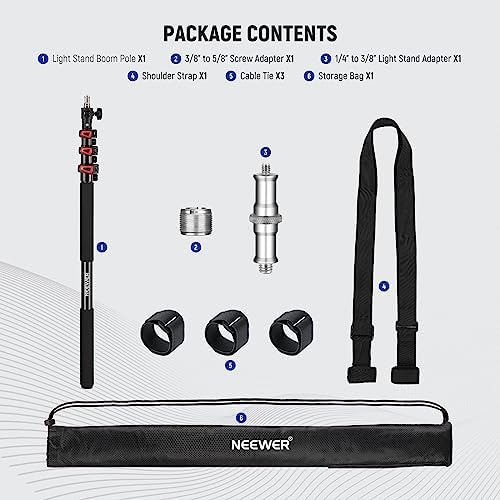 7.5ft/230cm Boom Pole Stand, Portable Telescopic Aluminum, MS-230C, alternate view 7